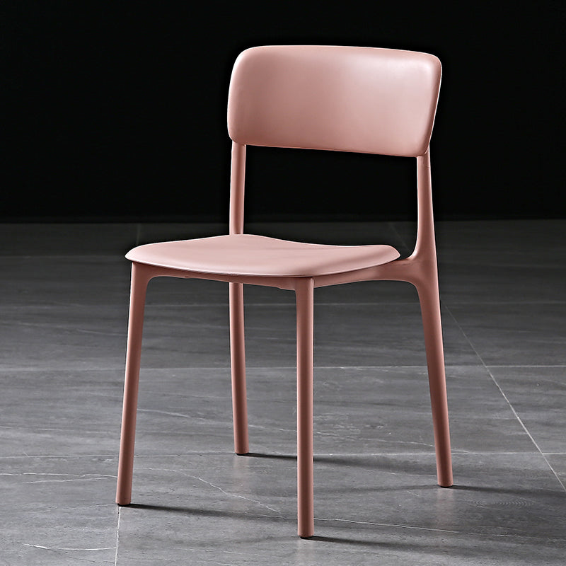 Modern Style Plastic Dining Chairs Open Back Dining Stackable Side Chairs for Kitchen