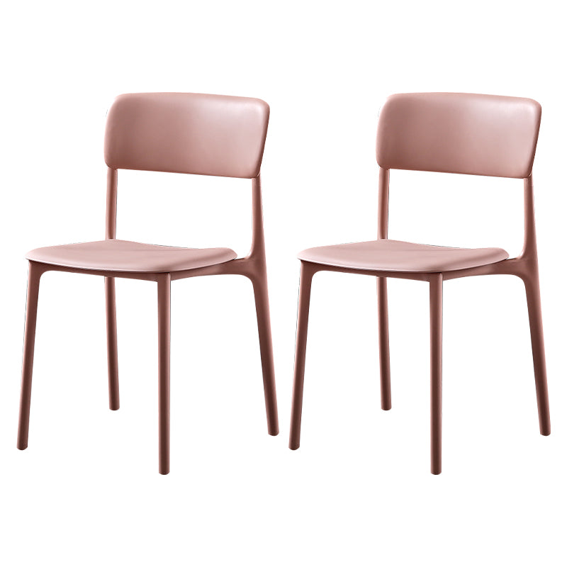 Modern Style Plastic Dining Chairs Open Back Dining Stackable Side Chairs for Kitchen