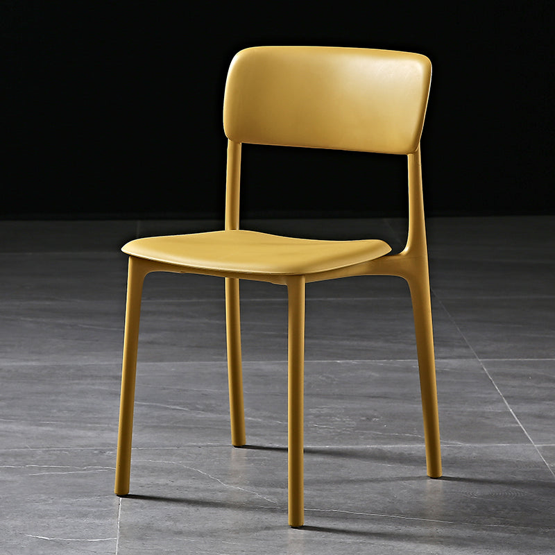 Modern Style Plastic Dining Chairs Open Back Dining Stackable Side Chairs for Kitchen