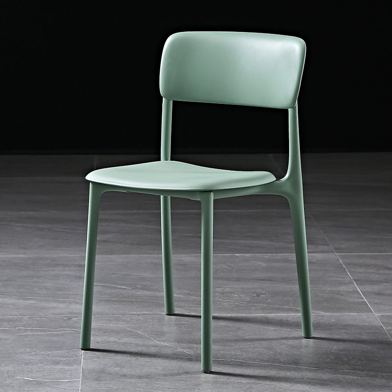 Modern Style Plastic Dining Chairs Open Back Dining Stackable Side Chairs for Kitchen