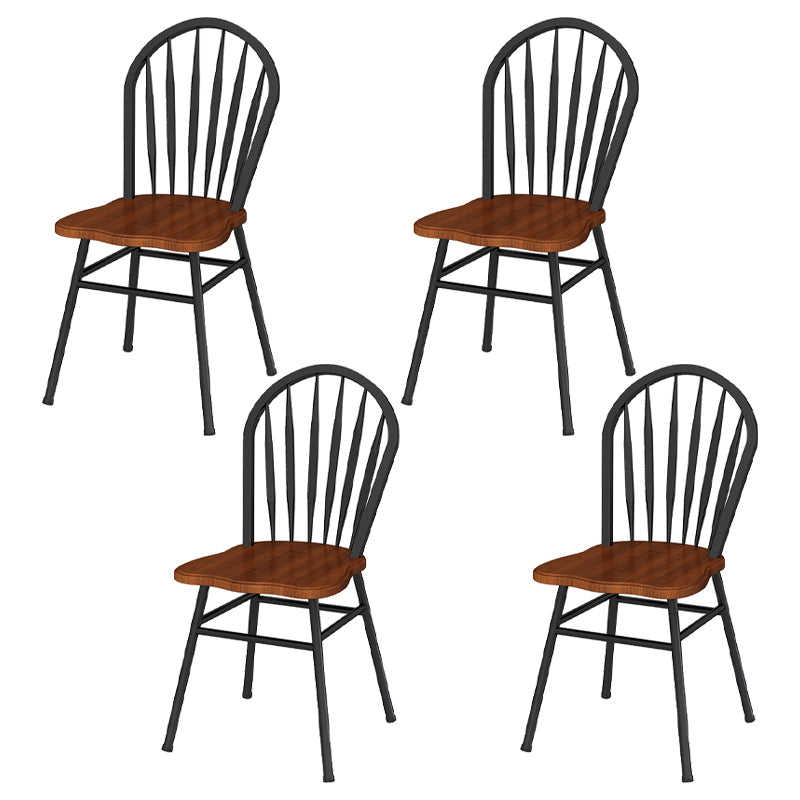 Sillas de comedor de metal estilo moderno Sillas sin brazos con respaldo Windsor para cocina (juego de 4)