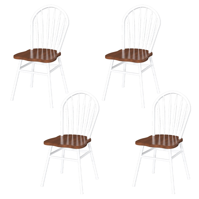 Chaises de salle à manger en métal de style contemporain Chaises sans accoudoirs à dossier Windsor pour cuisine (Ensemble de 4)