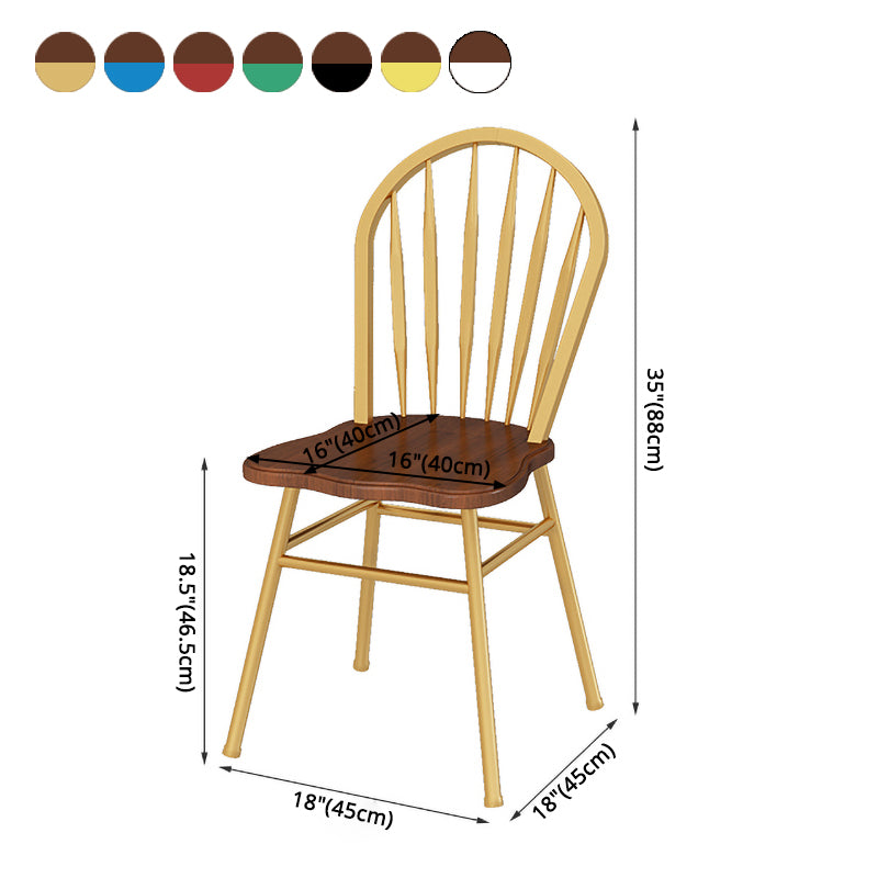 Sillas de comedor de metal estilo moderno Sillas sin brazos con respaldo Windsor para cocina (juego de 4)