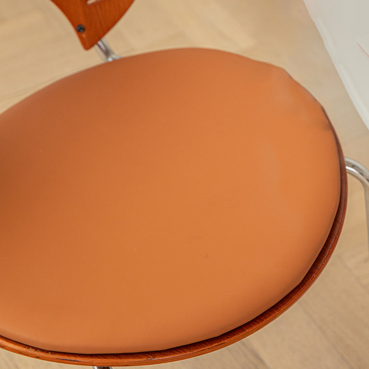 Silla de comedor de metal de estilo contemporáneo, silla individual sin brazos con respaldo abierto para cocina