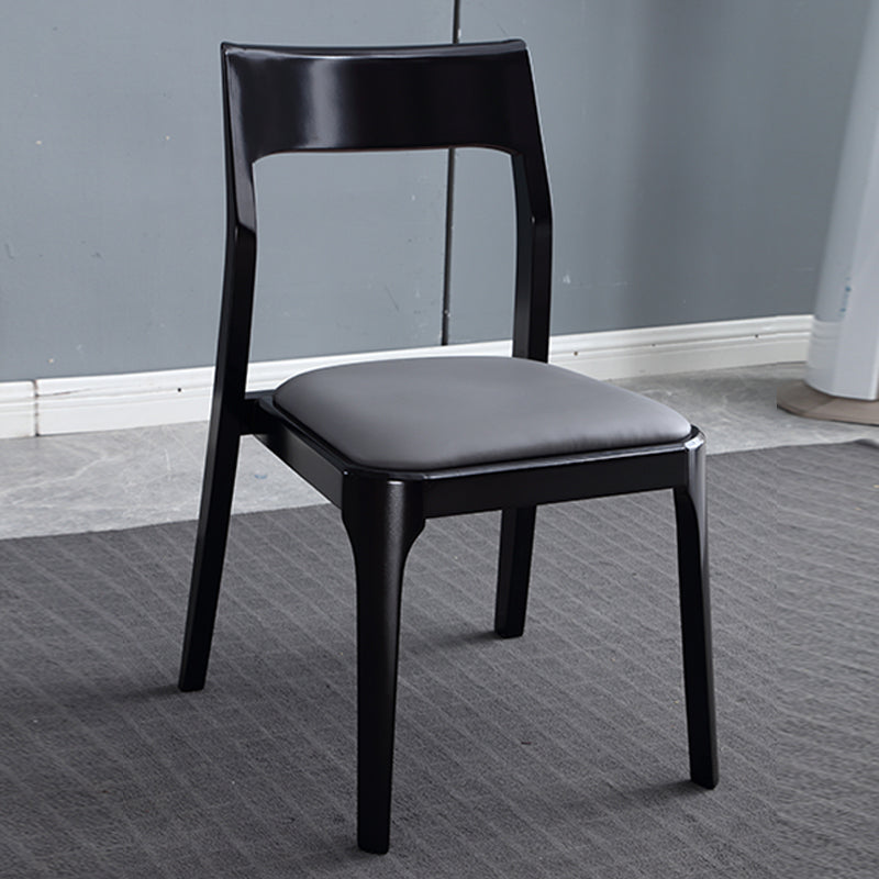 Chaises de salle à manger en bois modernes, chaise sans bras latérale à dos ouvert pour la cuisine