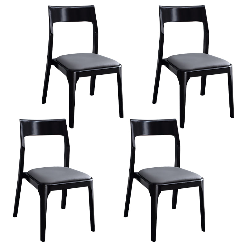 Chaises de salle à manger en bois modernes, chaise sans bras latérale à dos ouvert pour la cuisine