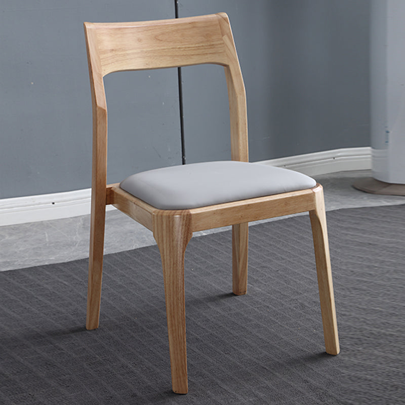Chaises de salle à manger en bois modernes, chaise sans bras latérale à dos ouvert pour la cuisine