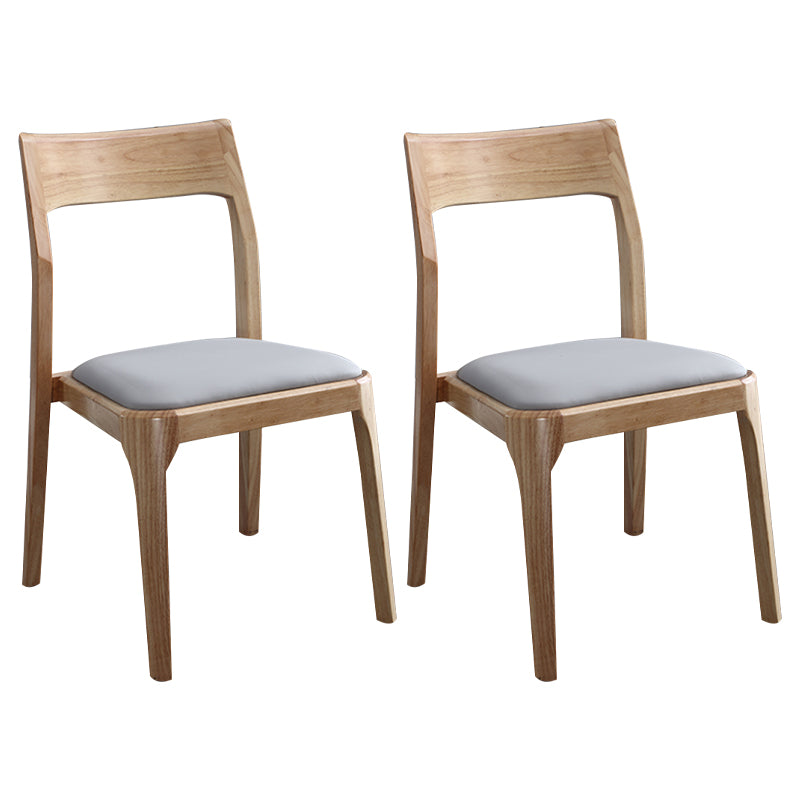 Chaises de salle à manger en bois modernes, chaise sans bras latérale à dos ouvert pour la cuisine