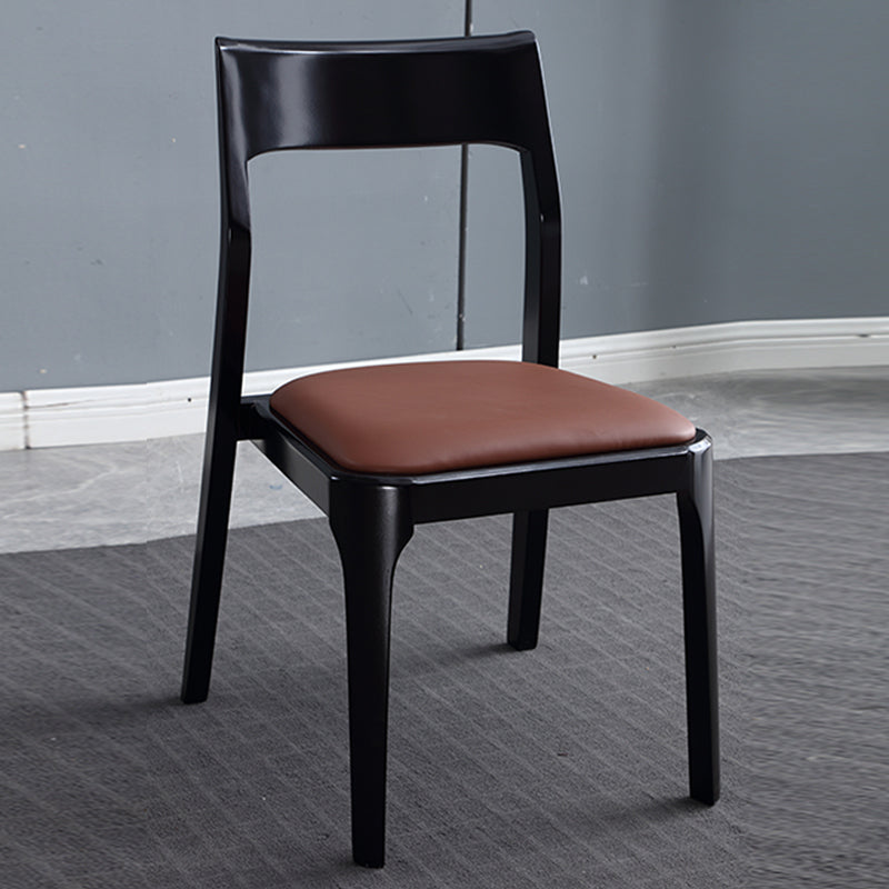 Chaises de salle à manger en bois modernes, chaise sans bras latérale à dos ouvert pour la cuisine