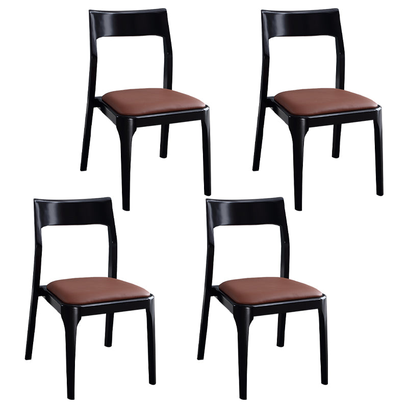 Chaises de salle à manger en bois modernes, chaise sans bras latérale à dos ouvert pour la cuisine
