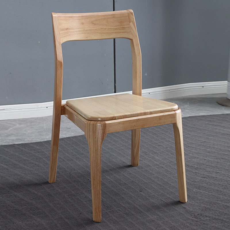 Chaises de salle à manger en bois modernes, chaise sans bras latérale à dos ouvert pour la cuisine