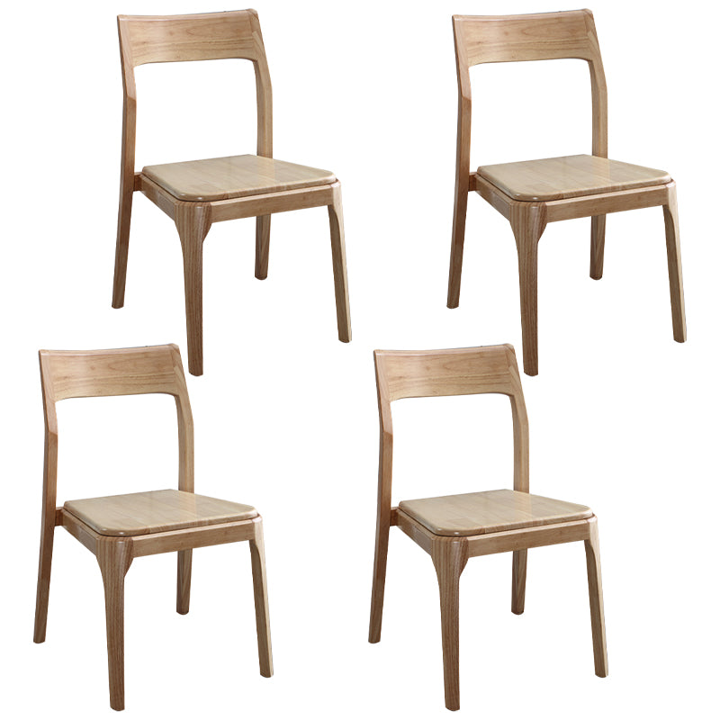 Chaises de salle à manger en bois modernes, chaise sans bras latérale à dos ouvert pour la cuisine
