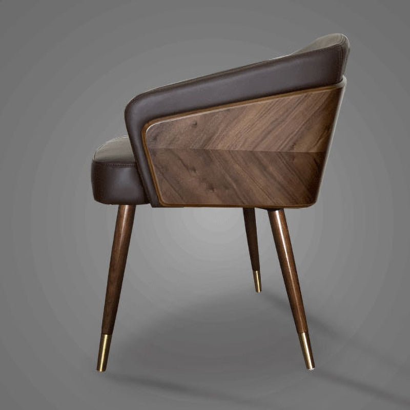 Eigentijdse stijl houten eetkamerstoel Parsons eetarm enkele stoel