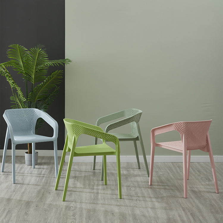 Silla de comedor de plástico de estilo moderno, sillas laterales de comedor apilables para cocina