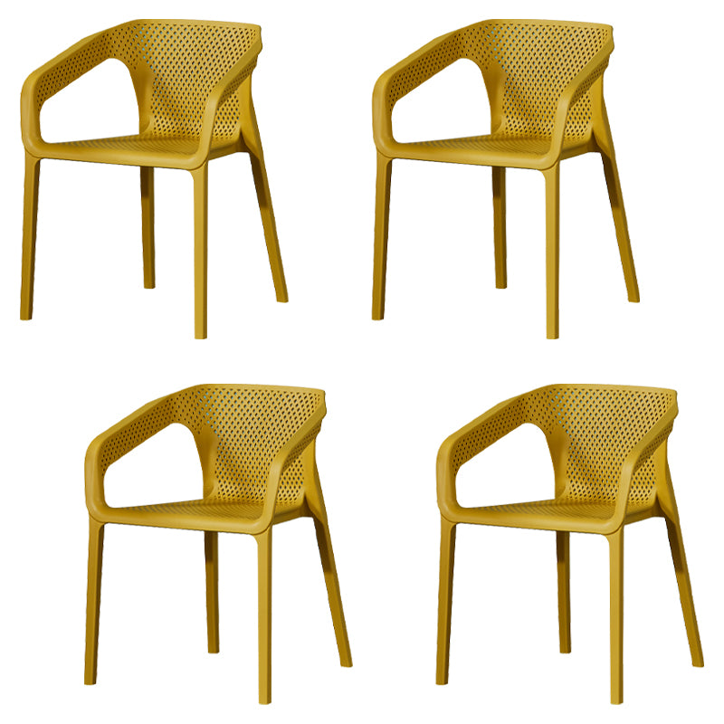 Silla de comedor de plástico de estilo moderno, sillas laterales de comedor apilables para cocina