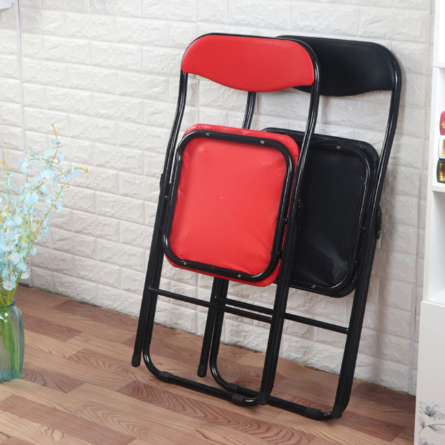 Silla lateral moderna de metal para interiores y exteriores, silla lateral de comedor plegable sin brazos con respaldo abierto