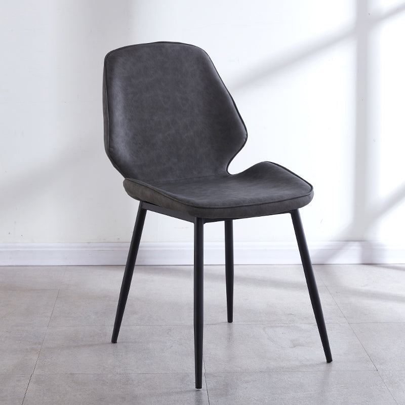 Chaise de salle à manger en métal de style contemporain, chaises latérales sans accoudoirs à oreilles pour cuisine