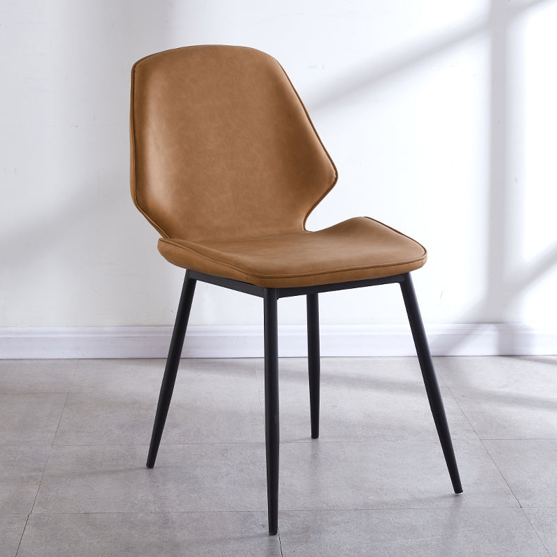 Chaise de salle à manger en métal de style contemporain, chaises latérales sans accoudoirs à oreilles pour cuisine