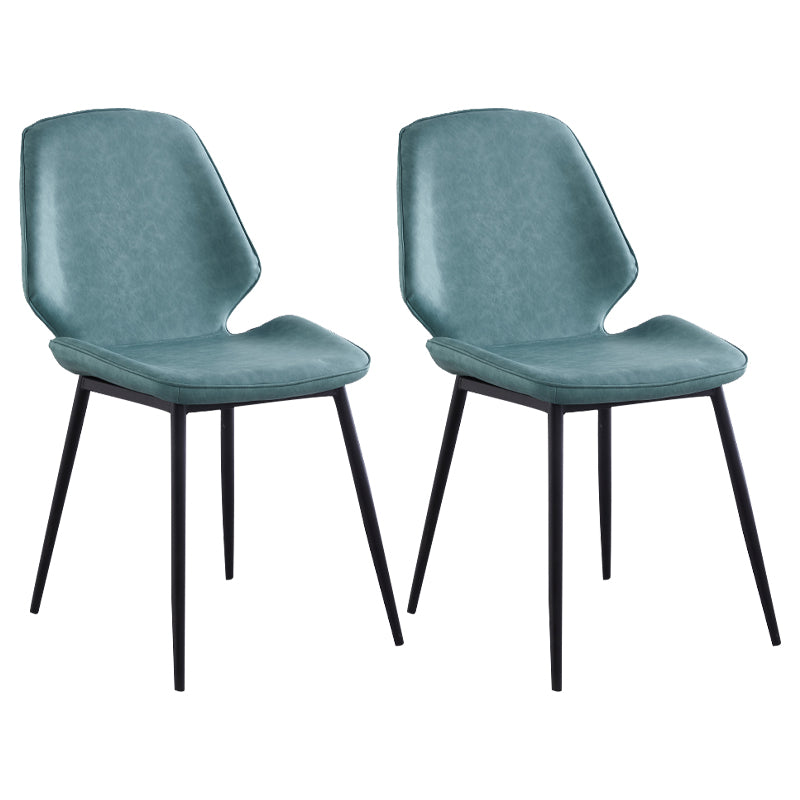 Silla de comedor de metal de estilo contemporáneo, sillas laterales sin brazos con respaldo lateral para cocina