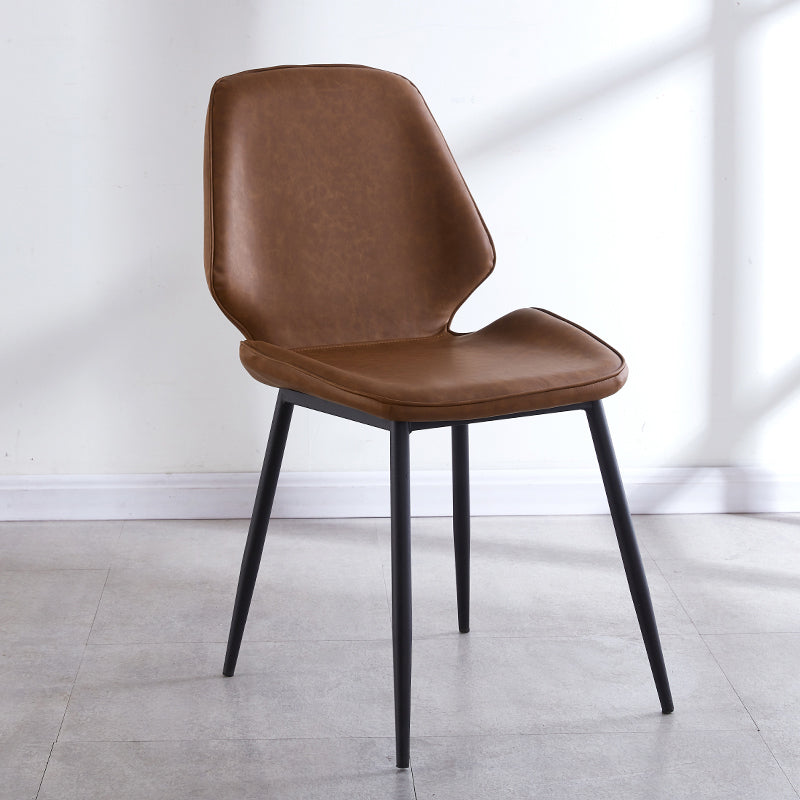 Chaise de salle à manger en métal de style contemporain, chaises latérales sans accoudoirs à oreilles pour cuisine