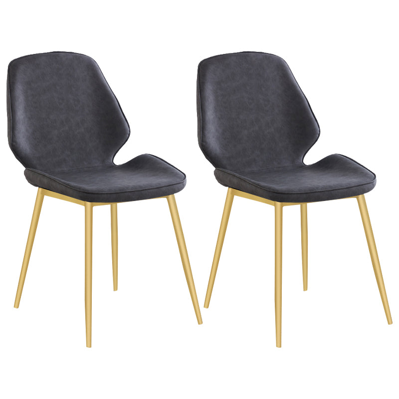Silla de comedor de metal de estilo contemporáneo, sillas laterales sin brazos con respaldo lateral para cocina