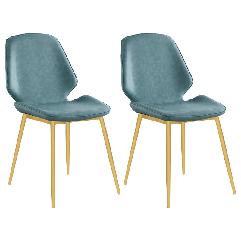 Silla de comedor de metal de estilo contemporáneo, sillas laterales sin brazos con respaldo lateral para cocina