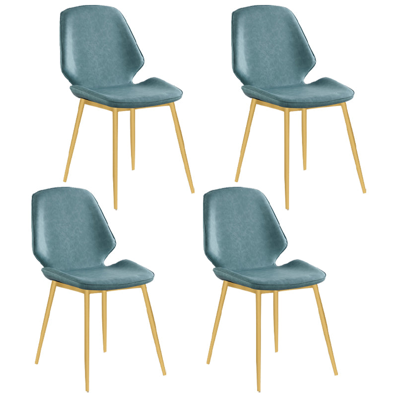 Silla de comedor de metal de estilo contemporáneo, sillas laterales sin brazos con respaldo lateral para cocina