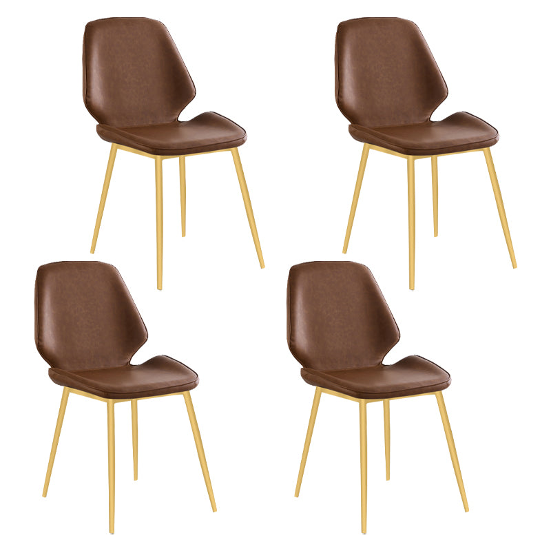Silla de comedor de metal de estilo contemporáneo, sillas laterales sin brazos con respaldo lateral para cocina