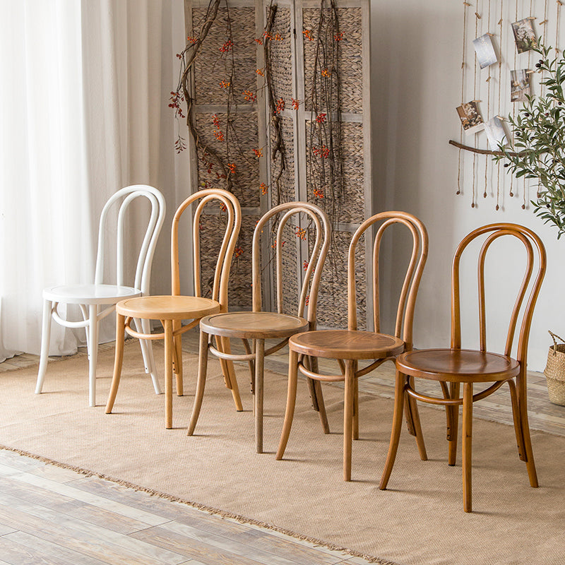 Sillas modernas de madera maciza de haya, juego de sillas laterales con respaldo Windsor para comedor y cocina