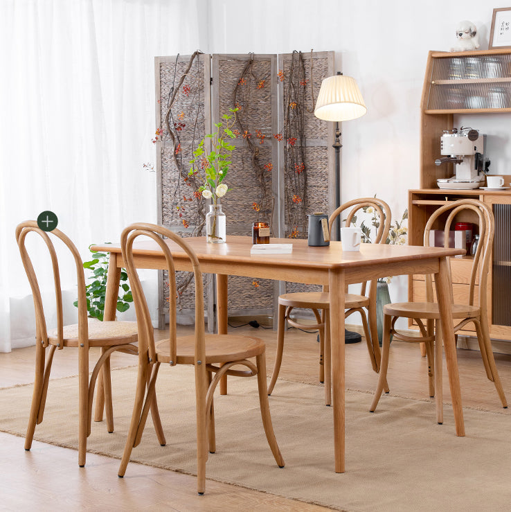 Sillas modernas de madera maciza de haya, juego de sillas laterales con respaldo Windsor para comedor y cocina