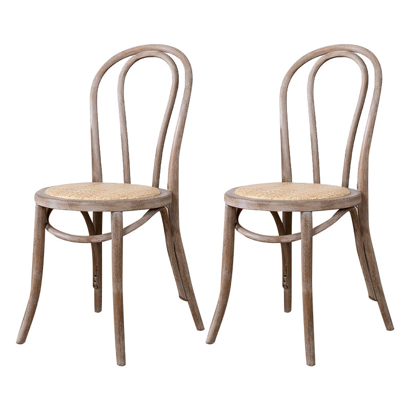 Sillas modernas de madera maciza de haya, juego de sillas laterales con respaldo Windsor para comedor y cocina