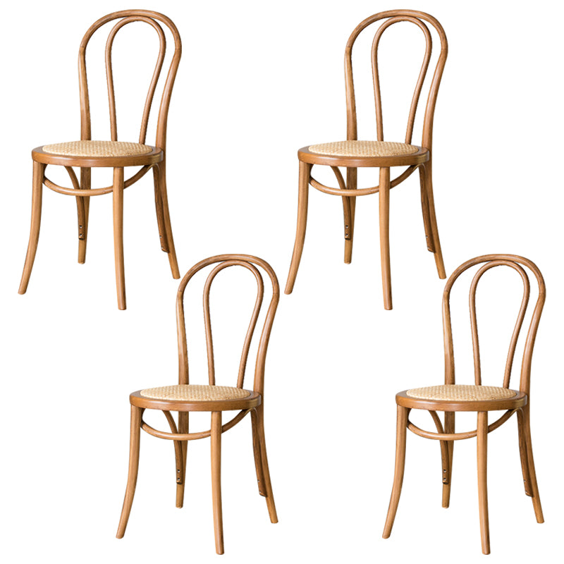 Sillas modernas de madera maciza de haya, juego de sillas laterales con respaldo Windsor para comedor y cocina