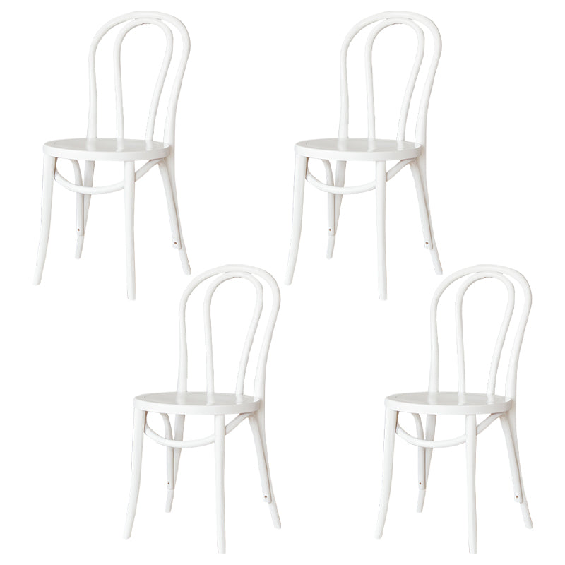 Sillas modernas de madera maciza de haya, juego de sillas laterales con respaldo Windsor para comedor y cocina