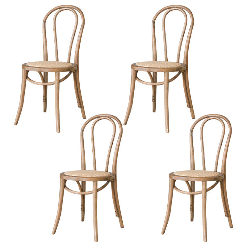 Sillas modernas de madera maciza de haya, juego de sillas laterales con respaldo Windsor para comedor y cocina