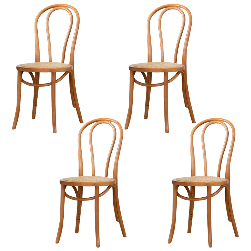 Sillas modernas de madera maciza de haya, juego de sillas laterales con respaldo Windsor para comedor y cocina