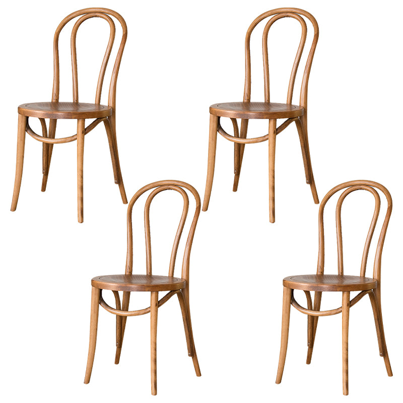 Sillas modernas de madera maciza de haya, juego de sillas laterales con respaldo Windsor para comedor y cocina