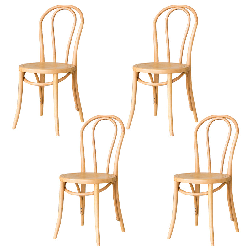 Sillas modernas de madera maciza de haya, juego de sillas laterales con respaldo Windsor para comedor y cocina