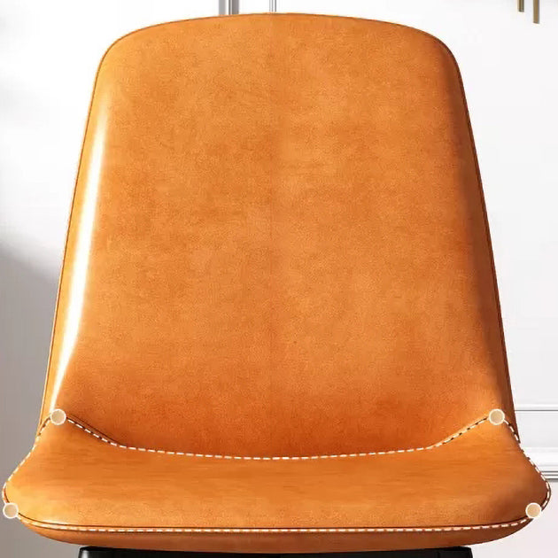 Silla lateral de comedor de metal contemporáneo, silla individual con respaldo sólido sin brazos