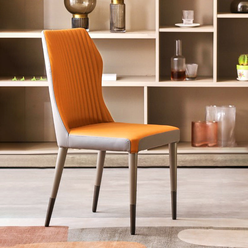 Chaises de salle à manger en métal de style contemporain, chaises latérales sans accoudoirs à oreilles pour cuisine