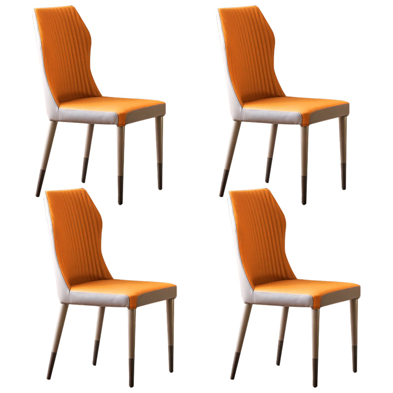 Sillas de comedor de metal de estilo moderno, sillas laterales sin brazos con respaldo lateral para cocina