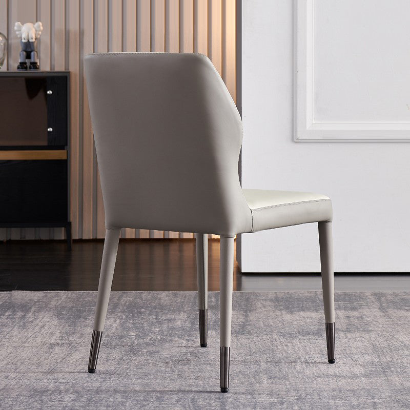 Chaises de salle à manger en métal de style contemporain, chaises latérales sans accoudoirs à oreilles pour cuisine