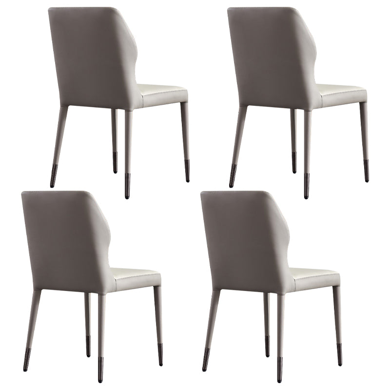 Sillas de comedor de metal de estilo moderno, sillas laterales sin brazos con respaldo lateral para cocina