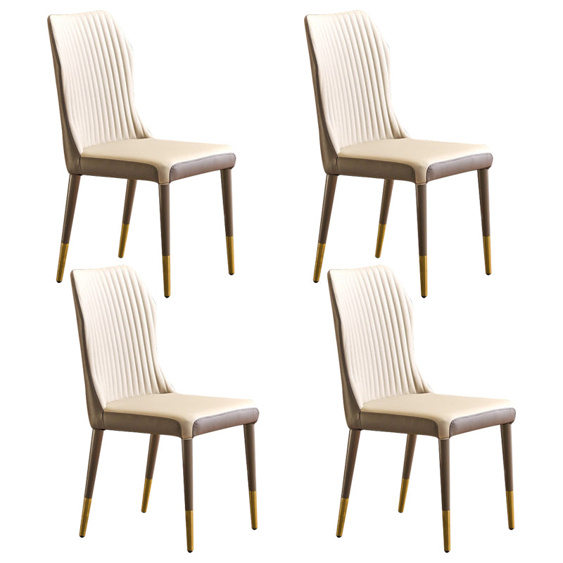Sillas de comedor de metal de estilo moderno, sillas laterales sin brazos con respaldo lateral para cocina