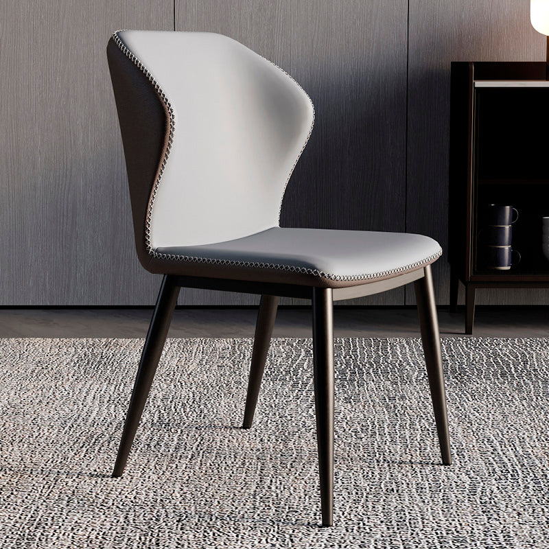 Chaise de salle à manger en métal de style contemporain, chaise latérale sans accoudoirs à oreilles pour cuisine