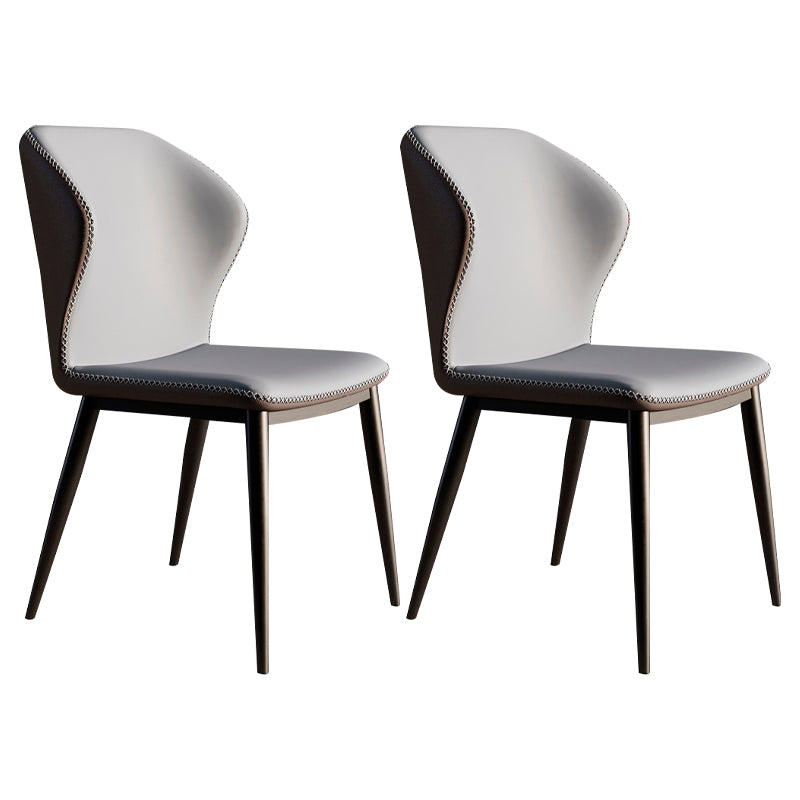 Chaise de salle à manger en métal de style contemporain, chaise latérale sans accoudoirs à oreilles pour cuisine