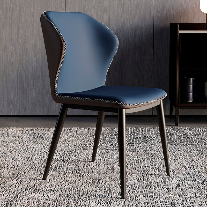 Chaise de salle à manger en métal de style contemporain, chaise latérale sans accoudoirs à oreilles pour cuisine
