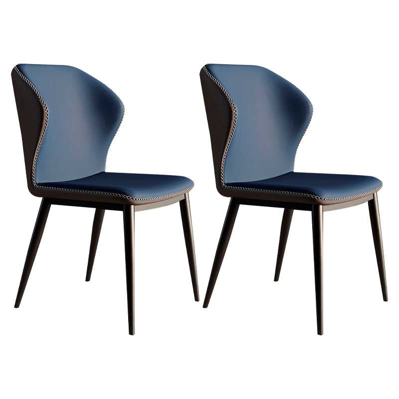 Chaise de salle à manger en métal de style contemporain, chaise latérale sans accoudoirs à oreilles pour cuisine