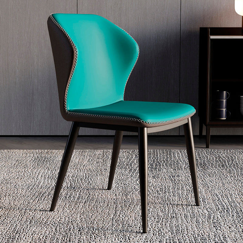 Chaise de salle à manger en métal de style contemporain, chaise latérale sans accoudoirs à oreilles pour cuisine