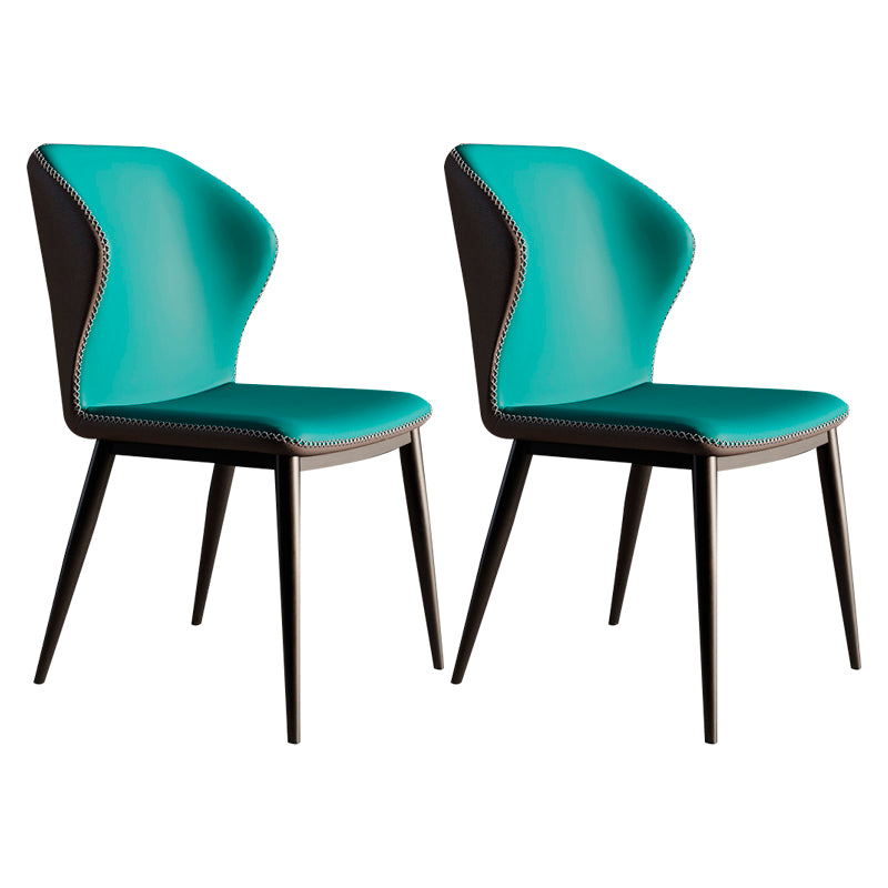 Chaise de salle à manger en métal de style contemporain, chaise latérale sans accoudoirs à oreilles pour cuisine