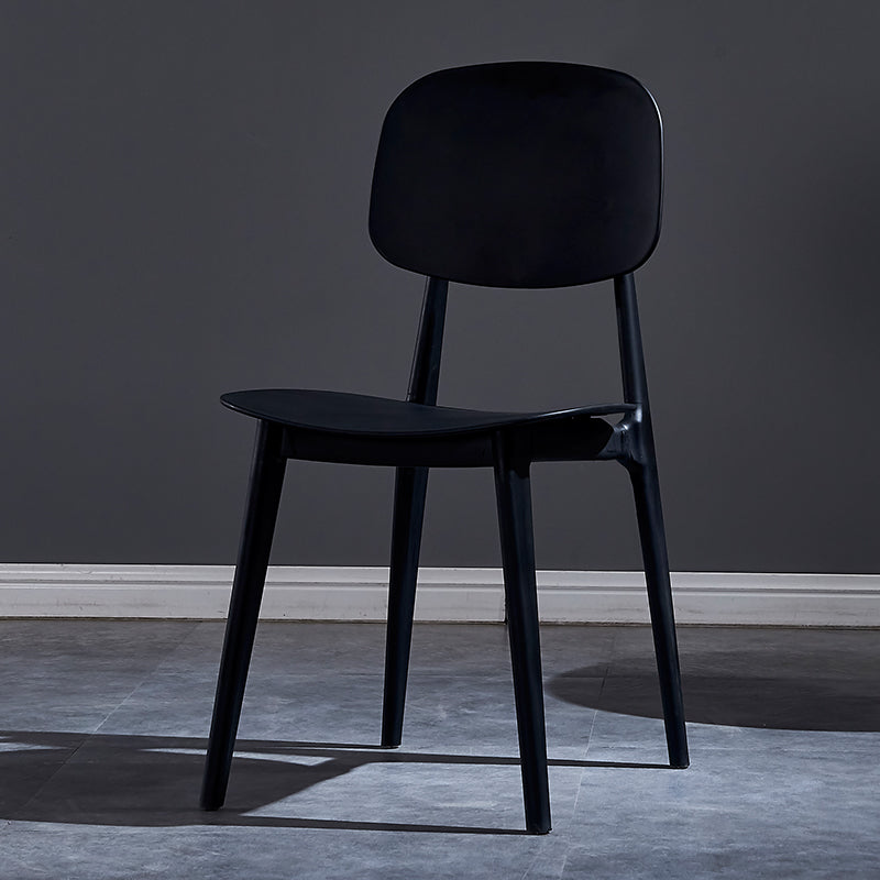 Minimalist Style Open Back Dining Side Chairs Plastic Dining Armless Chairs for Home